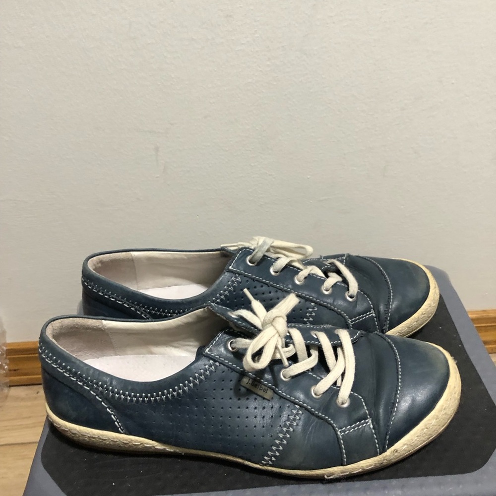 Josef Seibel Caspian Women’s Dark Blue Leather Sneaker Shoes Size 39/8.5US